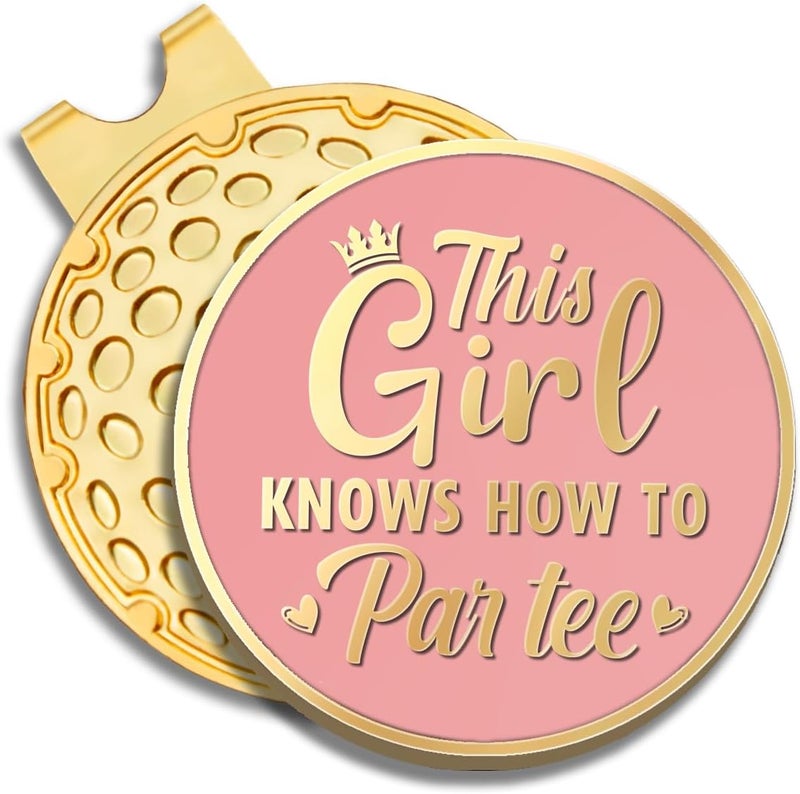 GEYGIE Pink Golfer Ball Marker with Magnetic Hat Clip, Funny Golf Accessories Gifts for Men Women, Novelty Birthday Gifts for Men Women Golfer Fan - Image 1